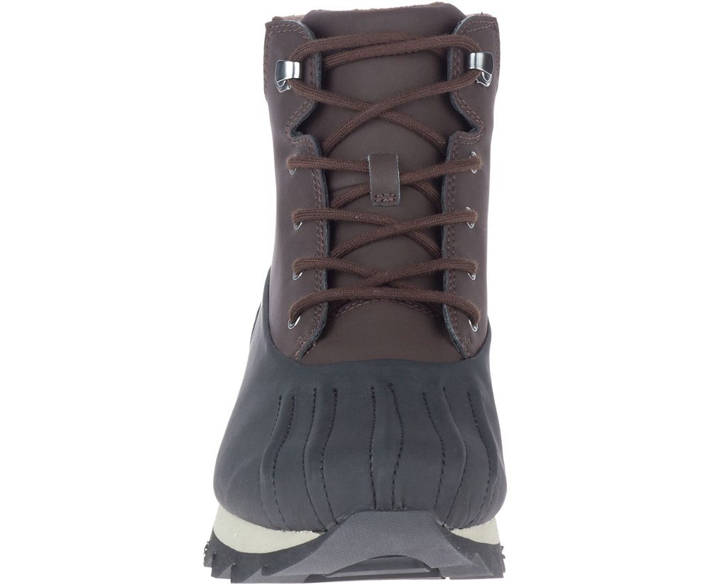 Kozaki Merrell Męskie Brązowe/Czarne - Alpine Brevig Polar Waterproof - 948576-EZI